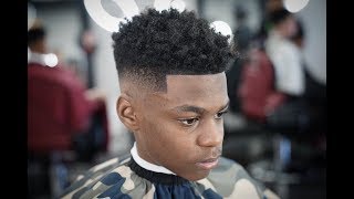 DROP FADE WITH CURLS  BARBER TUTORIAL [upl. by Lamraj446]