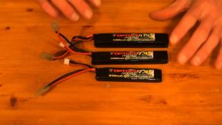 Raptors Airsoft LiPo Airsoft Battery Overview 74v and 111v [upl. by Ohl624]