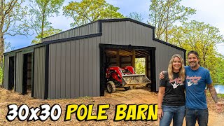 DIY Couple Builds DREAM BARN in 20ish Minutes  START TO FINISH  Barndominium [upl. by Anilac700]