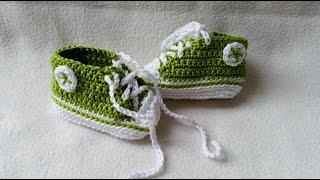 Babyschuhe häkeln – Turnschuhe – Sneakers  Teil 2  Seite Sohle by BerlinCrochet [upl. by Braun]