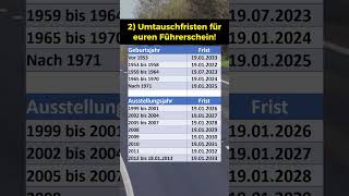 Führerschein Statistiken 2 Umtauschfristen [upl. by Naedan]