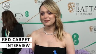 Aimee Lou Wood EE Rising Star Award BAFTAs 2023 Red Carpet Interview  Sex Education Living [upl. by Kiel]