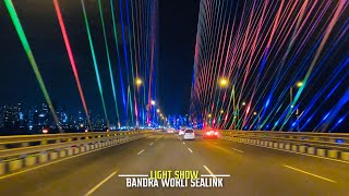 Bandra Worli SeaLink Light Laser Show  4K  Mumbai New Year Lights [upl. by Sedecrem]