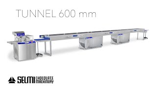 Tunnel 600 mm Selmi Chocolate enrobing moulding and cooling tunnel [upl. by Vallery640]