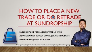 How to do trade or retrade in Sundropship [upl. by Cave119]