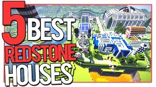 Top 5 Minecraft Redstone Houses Best Redstone Creations [upl. by Novyaj]