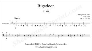 Purcell  Rigadoon Z 653  Cello [upl. by Nimocks]