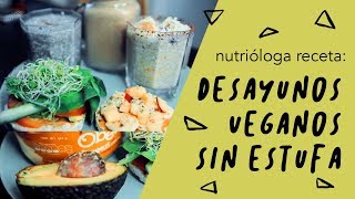 5 DESAYUNOS FÁCILES VEGANOS Y SIN ESTUFA [upl. by Tugman]