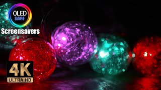 Christmas Lights Balls Screensaver  11 Hours  4K  OLED Safe [upl. by Benioff]