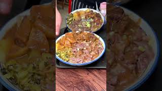 這粉潮汕牛肉＋牛腩雙拼飯，人民幣30元，你覺得贵吗？ 潮汕 teochew streetfood delicious food 小吃 美食 [upl. by Danella]