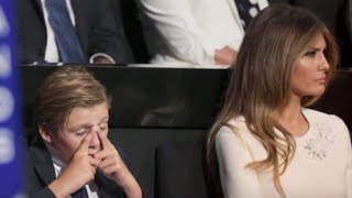 Barron Trump Yawns His Way Through Fathers Speech [upl. by Ellivro]