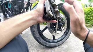 How to Fix Jammed Motorcycle Wheel Sticky Brake Calipers pulsar 180  apache RTR 180160 [upl. by Lingwood]