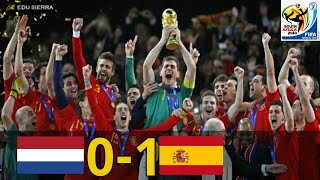 ⚽► España vs Holanda 10 FINAL MUNDIAL SUDÁFRICA 2010  Extended Highlights 11072010 [upl. by Brenden654]