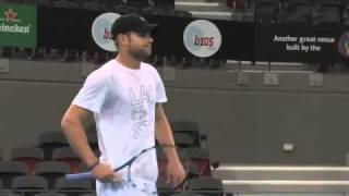 Andy Roddick practice for brisbane 2011 [upl. by Chemush549]