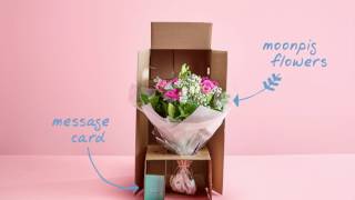 Moonpig Flower Unboxing  Bouquet in a Box [upl. by Etennaej621]