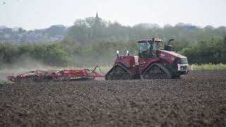 Cultivating with Case 620 Quadtrac amp Vaderstad Topdown [upl. by Winfred]