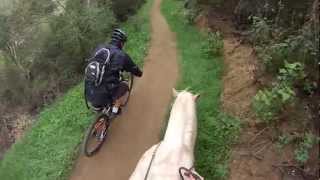 Horse races mountain biker  Go Pro [upl. by Zanze]