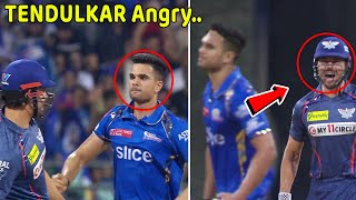 Arjun Tendulkar Angry on Stoinis of frustration in MI vs LSG match [upl. by Graehme58]