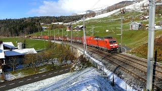 Züge auf der GotthardbahnWinter 2017Goldauer Strasse Arth [upl. by Lucien109]