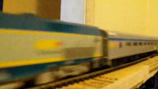 CP Rail freight and a VIA Rail train HO scale [upl. by Serilda343]