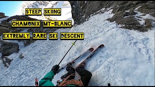 STEEP SKIING  Gendarme dEnvers du Plan extremly rare ski descent [upl. by Idelia]