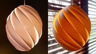 Swirl pendant lamp  how to make a spiral paper lampshadelantern  EzyCraft [upl. by Lashar100]