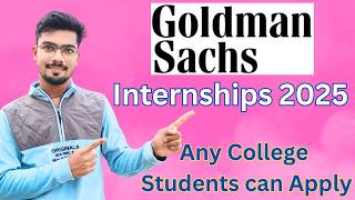 Goldman Sachs Internships  Summer Analyst  2025 Students must apply  Internships  Shubham Shah [upl. by Anilah]