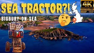 Bigbury On Sea  Burgh Island  Mermaid Pool  Sea Tractor  Devon  UK  Map  Drone [upl. by Naoma]