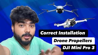 Correct Installation of Drone Propellers  DJI Mini 3 Pro [upl. by Rolyks]