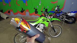 Kawasaki KLX300R FMF Powercore4 Exhaust Install and FMF Q4 Sound Comparison [upl. by Thenna3]