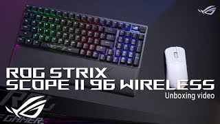 ROG Strix Scope II 96 Wireless – Unboxing Video  ROG [upl. by Jabon]