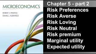 Chapter 5 Part 2  Risk preferences Microeconomics by Robert Pindyck and Daniel Rubinfeld [upl. by Laerdna]