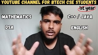 Best YouTube Channel FOR 1st YEAR STUDENTS  BTECH CSE 1st year  SRMU Lucknow  Priyanshu Raosahab [upl. by Reseda809]