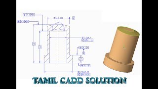 Creo GDampT Drawing Drafting tutorial  Tamil [upl. by Baskett834]