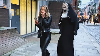 She has no Idea whats behind Her Craziest Reactions The Nun Prank [upl. by Yatnahc]