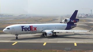 FedEx McDonnell Douglas MD11F Departure Loud Engine sound [upl. by Sykes]