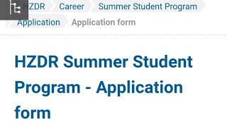 HZDR Summer school program 2024 Germany scholarship solaki29 internship [upl. by Onitnerolf]