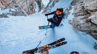 Freeride in Dolomiti  Canale Holzer [upl. by Ainoda]