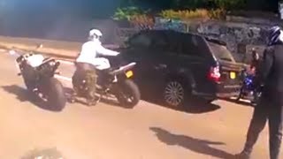 Bikers Chase Range Rover In Dramatic Footage [upl. by Thordia]