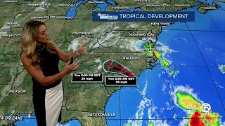 Low pressure system brings rains to Carolinas [upl. by Formenti]