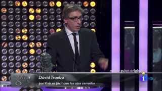 Premio GOYA 2014 al Mejor Guión Original  DAVID TRUEBA por quotVivir es fácil con los ojos cerradosquot [upl. by Anayra]