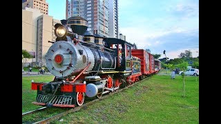 Trem Natal Rumo com Locomotiva Vapor Mogul 11 ABPFPR Na Rampa do Jardim Botânico em Curitiba [upl. by Atiran]