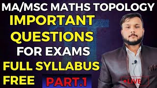 Topology Important Questions For Exam Part1  Important Questions For Ma MSc Mathematics [upl. by Avert]