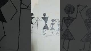 Warli Art  warlipainting art artandcraft [upl. by Caia]