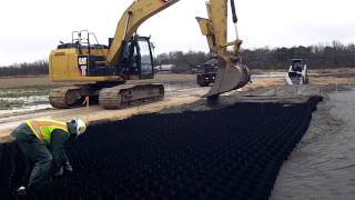 Infilling Expanded GEOWEB® Geocell Sections at an Intermodal Facility [upl. by Hogan]