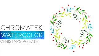 Watercolor Wreath Tutorial Using Watercolor Real Brush Pens by Chromatek With Printable Template [upl. by Aihsile]