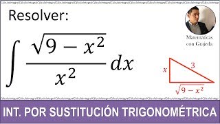 Integración por sustitución trigonométrica Ejemplo 1 [upl. by Holcman]