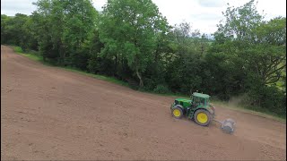 Crop planting and rolling in the Black Mountains DJI mini footage [upl. by Bert]