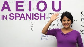 Learn how to say the vowels in Spanish  A E I O U [upl. by Fattal]