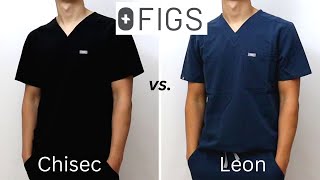 Whats The Difference Which is Better FIGS Chisec vs Leon Scrub Top Comparison Sizing and Fit [upl. by Cybil]